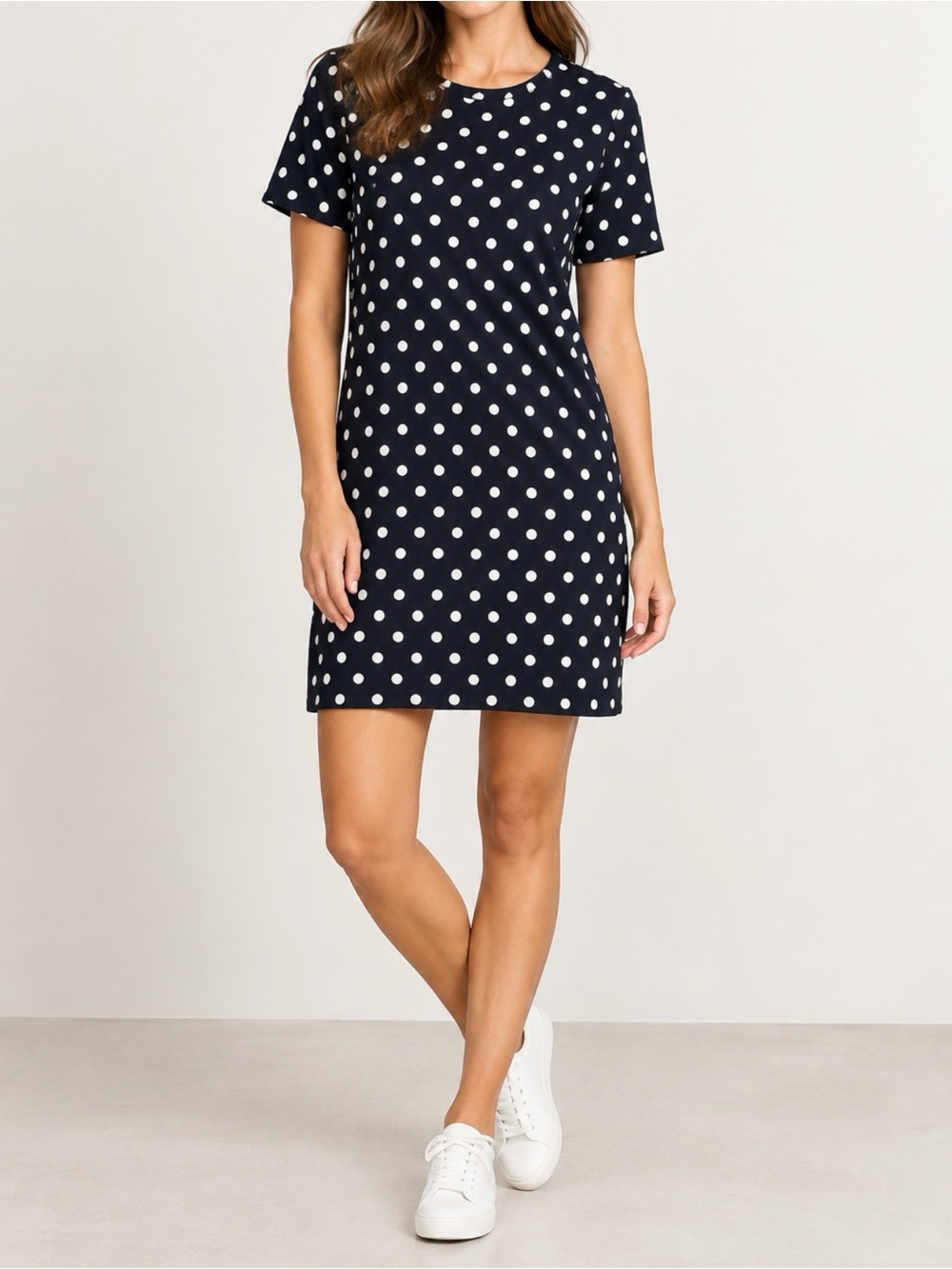 H&M Blue and White Polka Dot Midi Dress